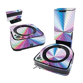 MightySkins Carbon Fiber Skin Compatible with iRobot Roomba s9+ Vacuum & Braava Jet m6 Bundle - Rainbow Zoom | Textured Carbon Fiber Finish | Easy to Apply and Change Styles | Made in The USA