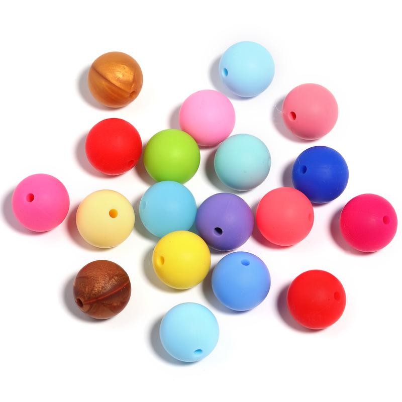 【B170】 Beads for DIY Projects: 15mm Round, Mixed Color, 30Qty