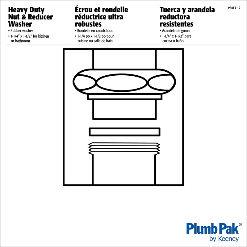 Plumb Pak PP855-10 Slip Nut with Washer, 1-1/4 in, Die