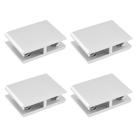INCREWAY Glass Clamp 4 Pieces Adjustable Double Sided Aluminum Alloy Glass Clamp Bracket for 5-8mm Thickness 180 Degree
