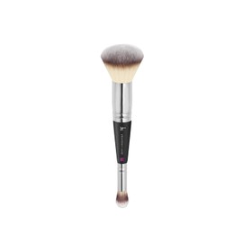 It Cosmetics Heavenly Luxe Complexion Perfection #7 – Brocha para Base y Corrector, Cerdas Suaves y Pro-Higiénicas, Ideal para Todo Tipo de Piel, Doble Cabezal