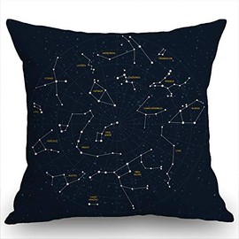 Swono Throw Pillow Cover Vintage Constellation Maps Decorative Pillow Cases Home Decor Square 18x18 Inches Pillowcases