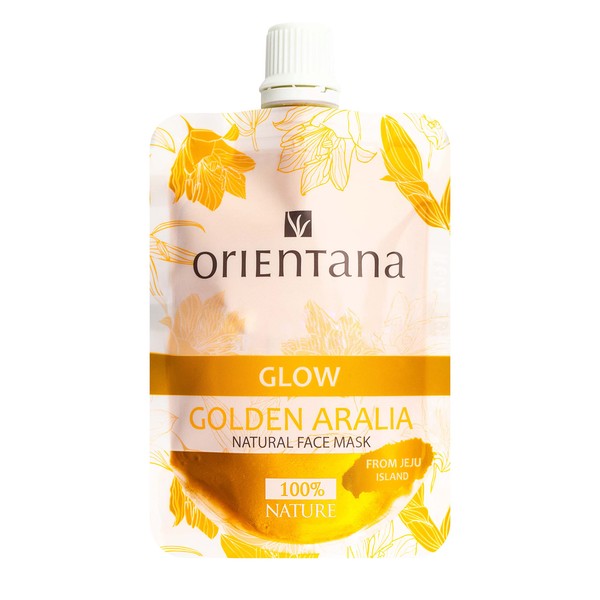 Orientana - Glow Mask Golden Aralia | Face Mask | Natural Cosmetics Vegan | Active Plant Extracts and Minerals from the Island of Jeju | Golden Colour - 30 ml