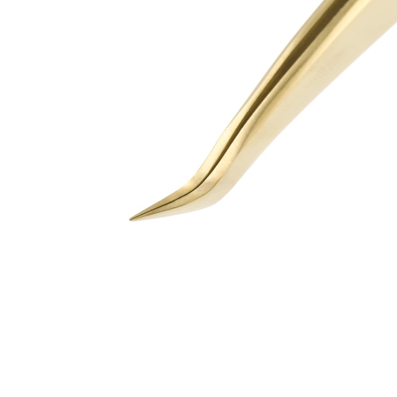 NAGARAKU Tweezers for Eyelash Extension Gold Curved Volume Cluster Eyelashes