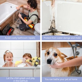 Freedom Retractable Bathtub Splash Guard for Kids and Pet ,Stop water splashing& protect your bathroom.Splash guard for bathtub.shower splash guard.tub splash guard.retractable shower splash guard