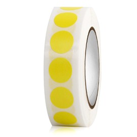 1000 PCS Color Coding Sticker, 1/2 inch Round Circle Dot Sticker Labels for Small Business, School, Office, Home (Yellow)