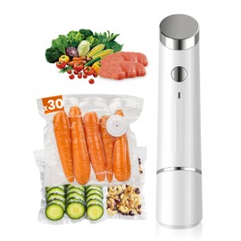 Portable Vacuum Sealer for Food, 30 Reusable Sealer Bags with 60kPa Powerful Handheld Vacuum Sealer Machine, Seal Meal Saver, Cordless Compact Food Sealer for Freezer, Microwave