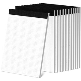 AILZFEI Dot Grid Desk Notepad 12 Pack 8.5 x 11 Dot Paper Pad, 30 Sheets per Pad, White, 5x5 (5 Dots per inch), Easy-Tear Perforations, 8.5"x11" Dot Grid Paper Note Pad