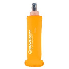 SINOVATI TPU Foldable Water Bottles, Soft Flask, Water Bottle, BPA-Free Sports Bottle for Hydration Backpack, Bicycle, Hiking, Jogging, Trekking, Camping and Climbing (Orange, 250 ml)