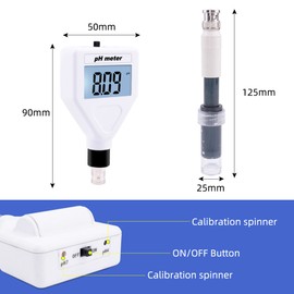 PH-98218 Skin PH Meter Acidimeter Tester Replaceable Probe LCD Display Digital Acidity Meter Portable Multipurpose Meter Soil/Food/Skin Waterproof Multifunction Acidity Meter, Range 0.00~14.00PH