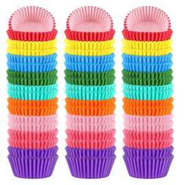SANNIX 450pcs Rainbow Bright Cupcake Liners, Colorful Baking Cups Cupcake Wrappers Paper Wraps Muffin Liners for Birthday Pride Party Decorations Supplies(9 Colors)