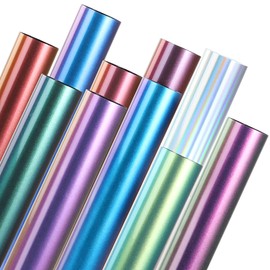 NANAPLUMS Chameleon Plotter Film Textile - Heat Transfer Vinyl 30.5 cm x 25.4 cm PU Transfer Film Plotter Flex Film for Textiles Transfer Film for DIY T-Shirt, Fabrics (10 Colours Chameleon)