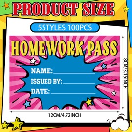 Eersida 100 Pcs Colorful No Homework Passes Card Classroom Management Tool Elementary Classroom Must Have Reward Card for Teacher School Behavior Activities Reward Essentials Supplies(Hero)