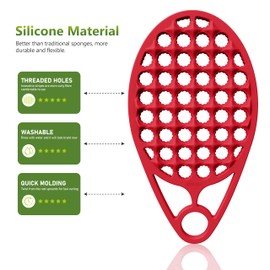 KOUPA Magic Silicone Curly Hair Brush, One Piece Twist Curl Comb for Afro Curls, Washable Hair Tool for Men Women, Red, 2 Pieces