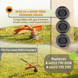 ZEZHIMI 3PCS 25-2 Double-line Trimmer Heads Replacement for Stihl 4002 710 2108, 4002 710 2191 Weed Eater Head, Fits for Stihl FS55, FS55R, FS56, FS56RC
