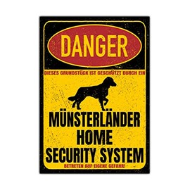 Münsterländer Small Large Sign Danger Security System Door Sign Dog Sign Warning Sign Dog Safety Sign Dog Private Property Dog Warning Warning