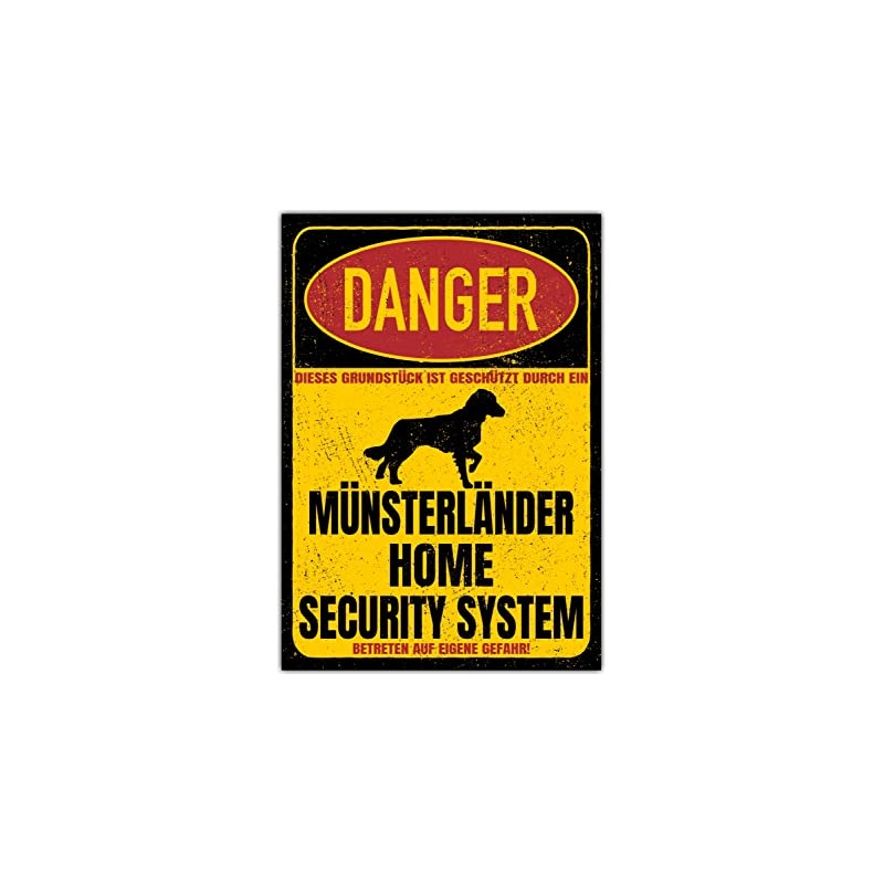 Münsterländer Small Large Sign Danger Security System Door Sign Dog