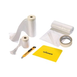 Wagner 2316444 Universal Extra Kit Premium Set incl. 4 x 6 m Plastic 2.7 m, Dust Sheet 0.55 m, Masking Tape 20 m x 36 mm, Spray Protector, Knife, White, Tailles diverses