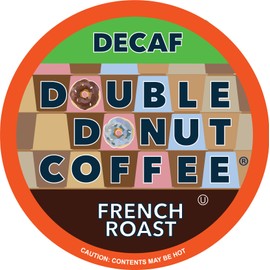 Double Donut Decaf Coffee Pods, Decaf French Roast, Single Serve Coffee for Keurig K Cups Machines, Decaf Dark Roast Coffee, 24 Count…