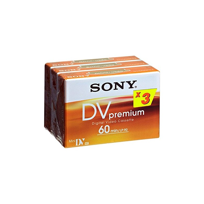 Sony Mini DV Premium Video Cassette Tapes (Pack of 3)