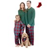 PATPAT Family Christmas Pajamas Matching Sets Green Buffalo Plaid Print