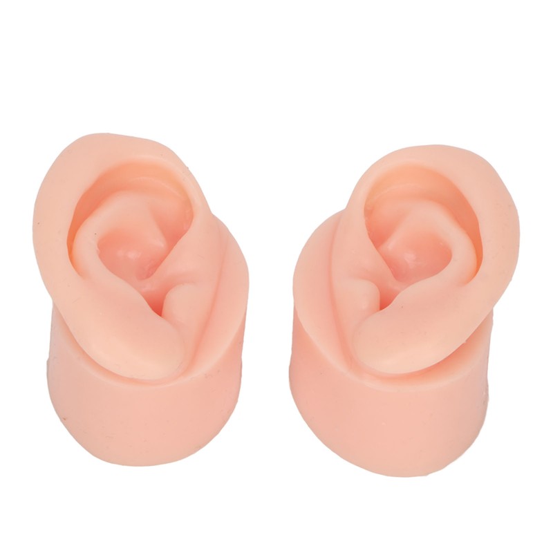 1 Pair Piercing Practice Ear Model Novice Soft Silicone Flexible