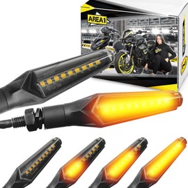 Area1 Motorcycle LED Indicator E-Approved Set (2 Pieces) M8 with Running Light Effect Compatible with (AD109 (Indicator))
