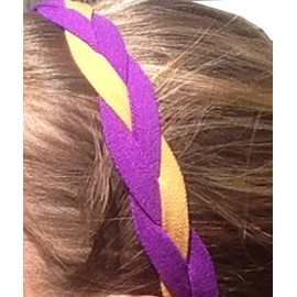 IT'S RIDIC! womens No Slip Grip/Non-Slip Sports/Athletic Nylon Triple Braided Sports Headband () One Size 2Purple | Dark Gold