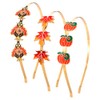 boderier 3 Pack Thanksgiving Headband Enamel Turkey Maple Leaf Pumpkin