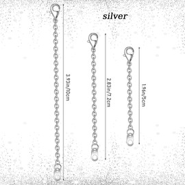 Necklace Extender, 3 PCS Silver Plated Alloy Chain Extenders Jewelry Extenders with Lobster Claw Clasp, 2/3/4 inch Chain Extension for Necklaces Braclets Anklets, Jewelry Making Supplies for Women