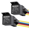 Weasch 2 Pack JD1914 Car Relay Harness, 12V 40A 5-Pin