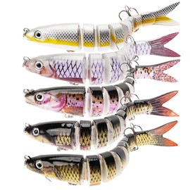 Artificial Bait Pike, Fishing Lure, Fish Bait for Zander, Perch, Trout, Swimbait, Freshwater Saltwater Fishing Accessories, Fishing Gift for Men, Artificial Bait Sinking Wobbler Set of 5