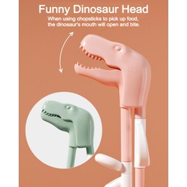 Training Chopsticks 2 Pairs for Kids Cute Animal Shape Children Learning Chopsticks helper Non-slippery Reusable and Dishwasher Safe (Pink+Green)