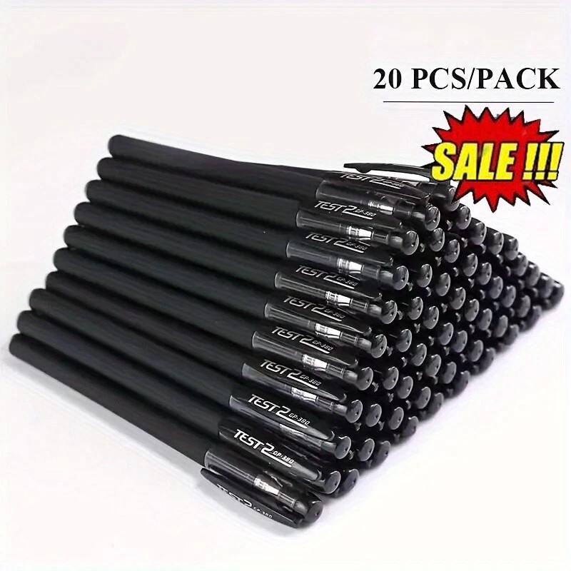 Unbranded 20PCS Ballpoint Pens-0.5mm Black Smooth Writing School Exam Office