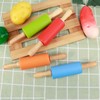 4PCS Rolling Pin NonStick Silicone Mini Wooden Handle Rolling Pins