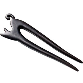 FRCOLOR Wooden Cat Hair Stick Antique Chinese Hair Chopsticks Buns Hair Fork Hanfu Cosplay Hair Pin Cheongsam Headdress for Bride Ladies Women Girls Black 1 count (Pack of 1)