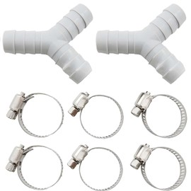 2-way Y-distributor, Y-hose connector, drain hose, heat resistant, Y distributor, Y distributor, inlet hose, washing machine, dishwasher for dishwashers and washing machines, pack of 2