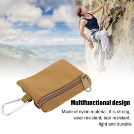 Mini Molle Pouch Bag, EDC Outdoor Purse with Carabiner, Camping Zip, Portable Bag for Outdoor Use (Sunbathing)
