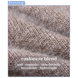 jaxmonoy Cashmere Slouchy Beanies for Women Winter Lightweight Girls Ladies Wool Knit Hat Cuffed Soft Warm Slouch Beanie Cap - Brown