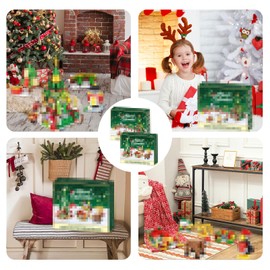 Ajuanbazha Advent Calendar 2024 for Children, Clamping Blocks Christmas Toys, Christmas Toy Mini Cute Bricks, Reindeer House Santa Building Blocks Set for Boys Girls Age 6-12 (ST-18)