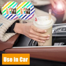 2Pcs Bling Car Cup Coaster, 2.75 Inch Cute Universal Silicone Non-Slip Cup Holders Coaster, Funny Car Decor Car Interior Accessories for Women Men
