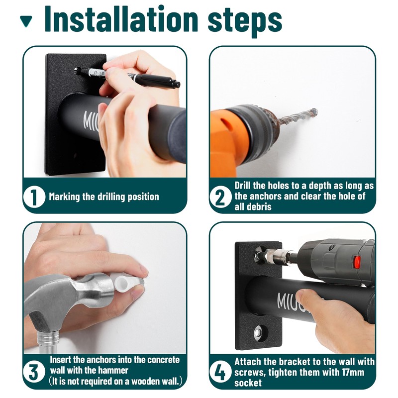 Weight Plate Holder, Wall Mounted Weight Rack Storage for Weight