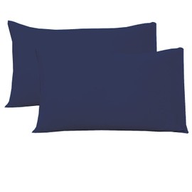 Bronwen Mathews® Brushed Microfiber Housewife Pillowcases Navy 2 Pack of Standard Pillow cases 50x75 cm, Non Iron Soft Breathable Wrinkle and Fade Resistant (Standard Pillowcases, Navy)