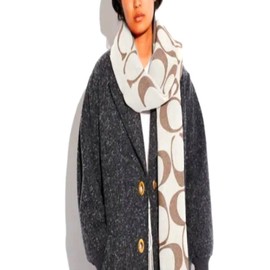 COACH WOOL SCARF REVERSIBLE SIGNATURE MUFFLER SO SOFT! BEAUTIFUL! BRAND NEW!