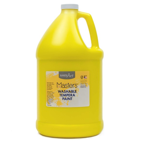 Handy Art Little Masters Washable Tempera Paint, Gallon, Yellow,214-710 128 fl Oz (Pack of 1)