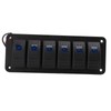 6 Gang Rocker Switch Panel Overcurrent Protection LED Blue Backlit