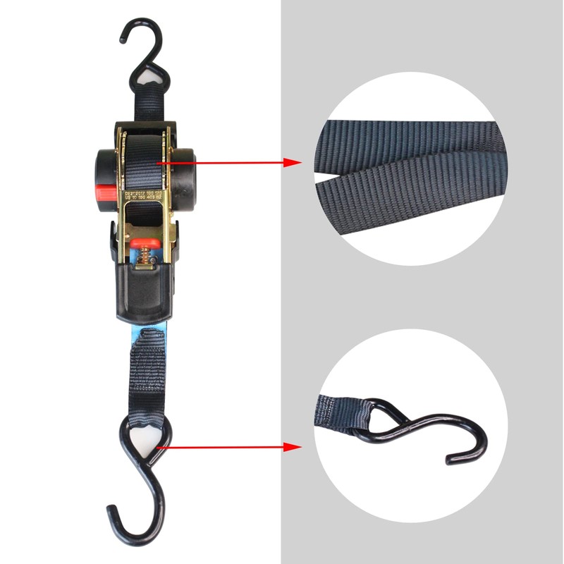 ANLULOAD Retractable Ratchet Strap(1 in x 11.5 ft),Ratchet Tie Down