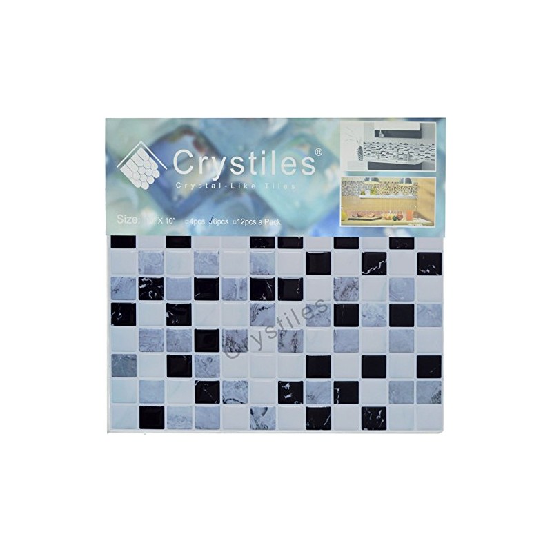 Crystiles Peel and Stick DIY backsplash Tile Stick-on Vinyl Wall