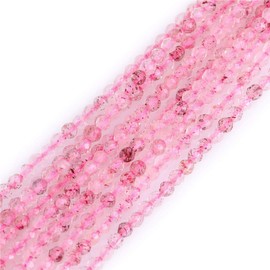 GEM-Inside - abalorio redondas facetadas de cuarzo cerezo de 2 mm para hacer joyas, 38 cm