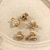 5 PCS Cute Small Imitation Shell Pearl Hair Clip,Gold Pearl